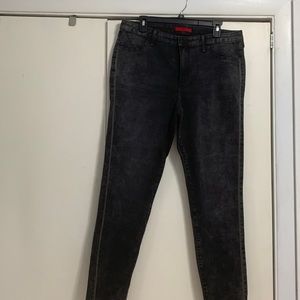 Jennifer Lopez black jeans with metal side stripe. Sculpt Super Skinny size 16